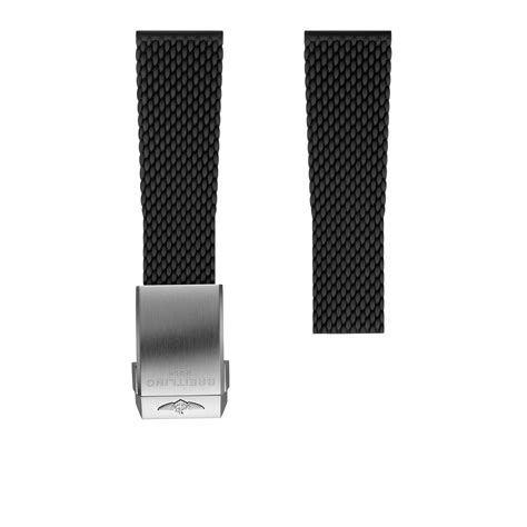 Breitling Black Mesh Rubber Strap 24mm 256S